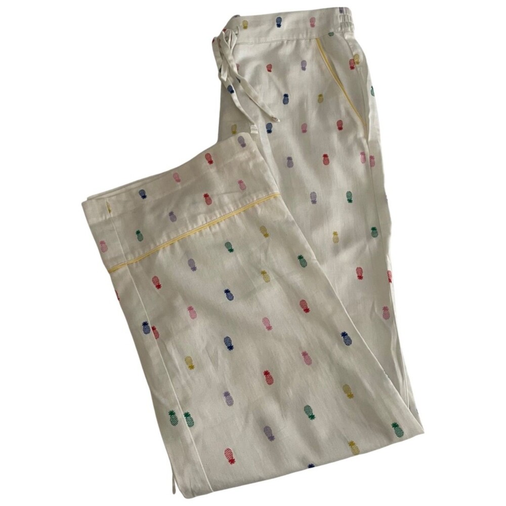Boden Multi-Color Pineapple Print Lounge Pants White Size 4